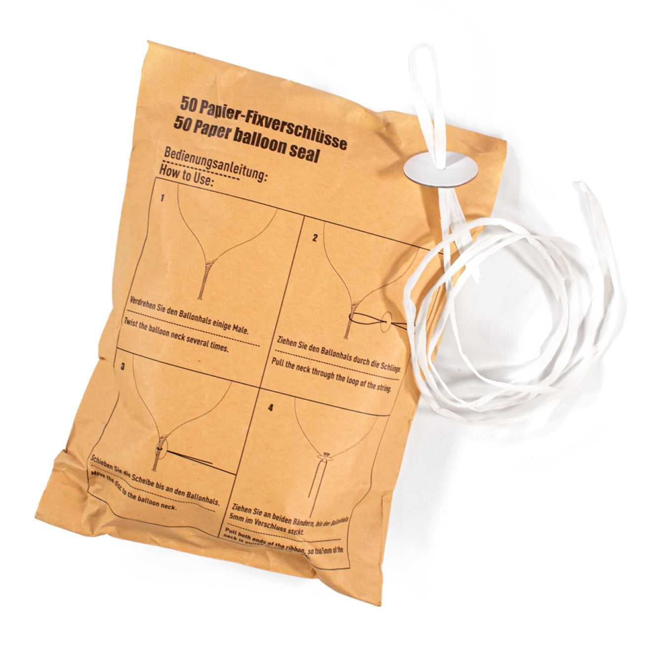 Öko Ballonverschlüsse für Heliumballons - 50 Stück