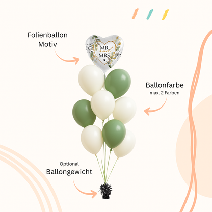 Personalisierter Ballonstrauß - Zur Hochzeit