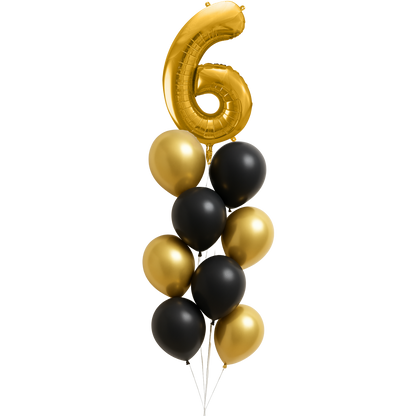 Personalisierter Ballonstrauß - mit Folienballonzahl