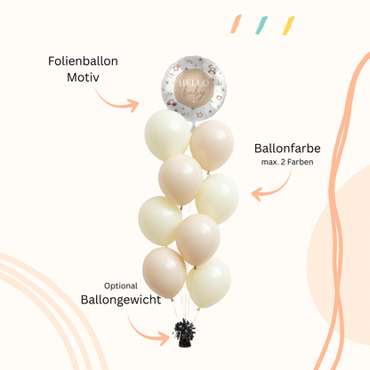Personalisierter Ballonstrauß - Zur Geburt