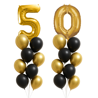 Personalisierter Ballonstrauß - mit 2 Folienballonzahl