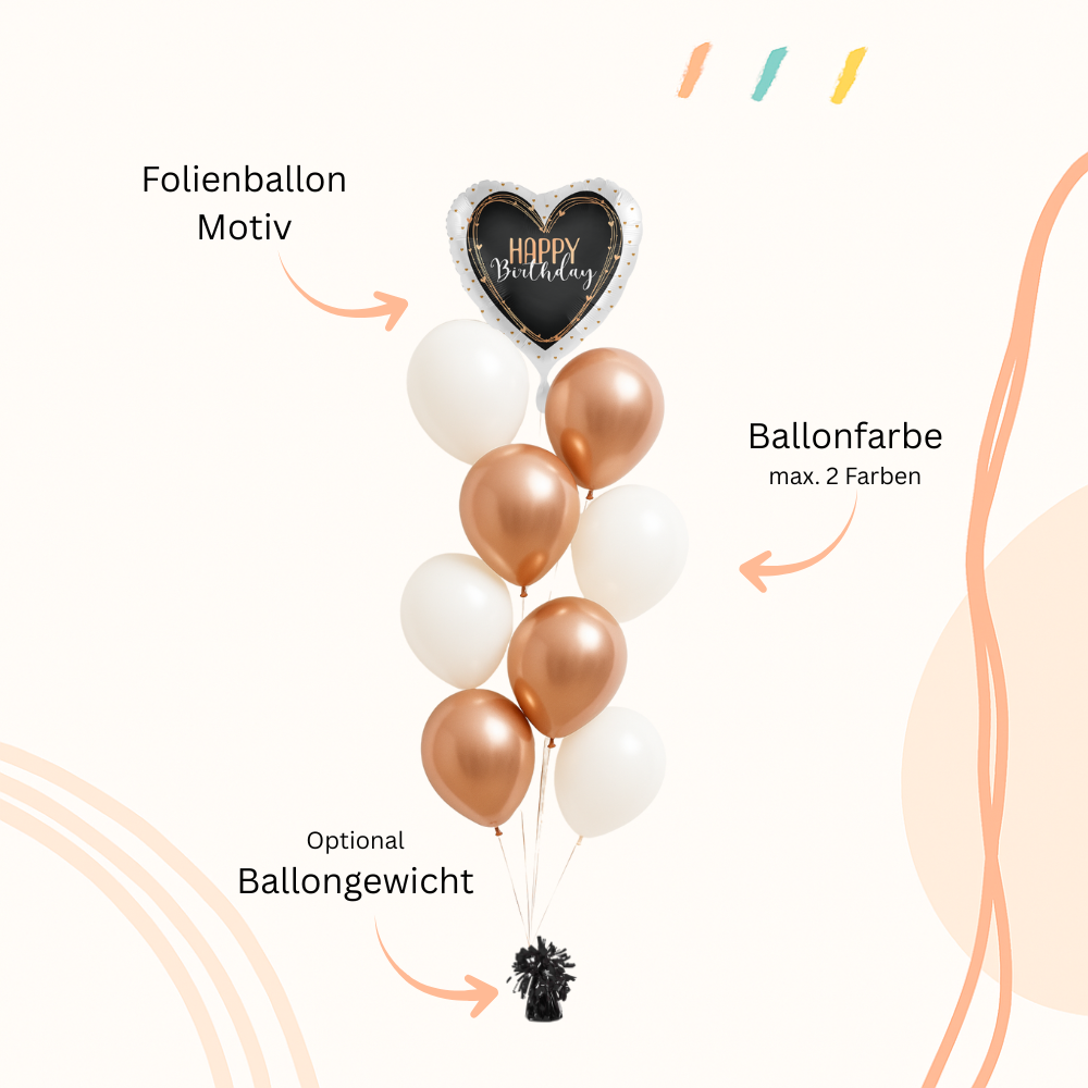Personalisierter Ballonstrauß - Zum Geburtstag