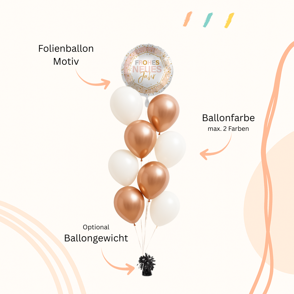 Personalisierter Ballonstrauß - Zu Silvester