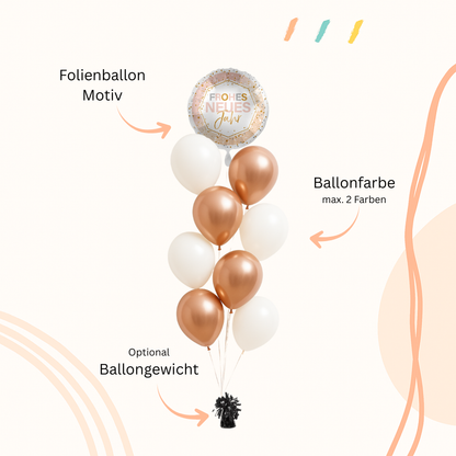 Personalisierter Ballonstrauß - Zu Silvester