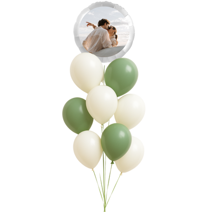 Personalisierter Ballonstrauß - Mit Fotoballon Rund
