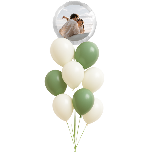 Personalisierter Ballonstrauß - Mit Fotoballon Rund