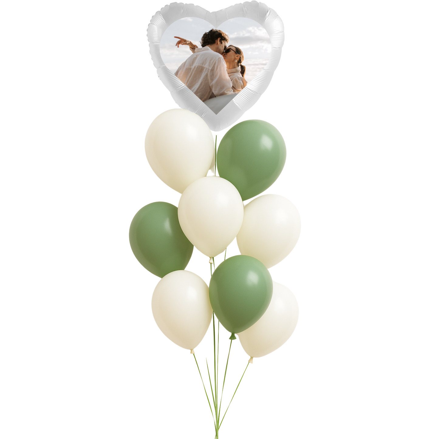 Personalisierter Ballonstrauß - Mit Fotoballon Herz