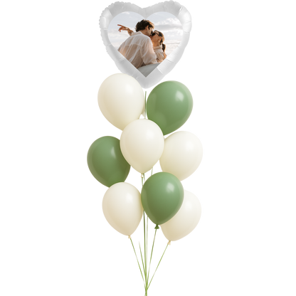 Personalisierter Ballonstrauß - Mit Fotoballon Herz