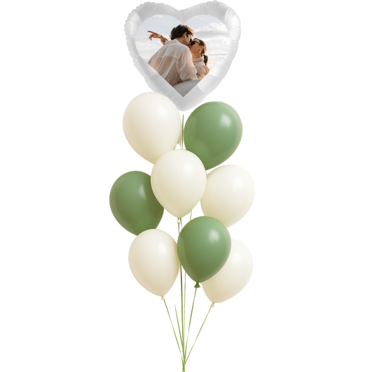 Personalisierter Ballonstrauß - Mit Fotoballon Herz