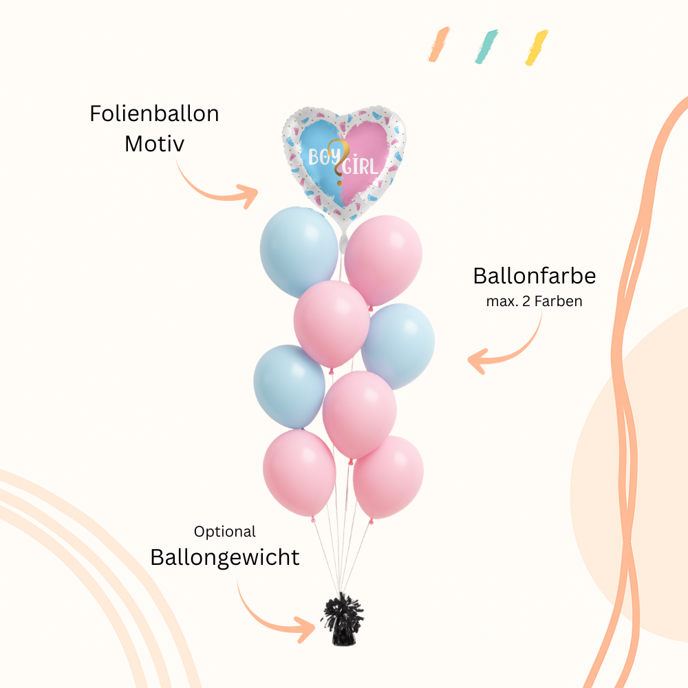 Personalisierter Ballonstrauß - Zur Babyparty